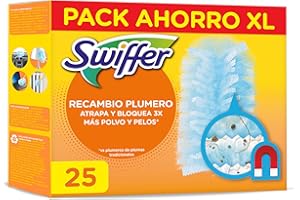 Swiffer Plumero Atrapa Y Retiene El Polvo 5 Recambios, Atrapa Y Retiene Hasta 3 Veces Más Polvo Y Pelo Que Un Plumero De Plumas Convencional, 5 paquetes x 5 unidades