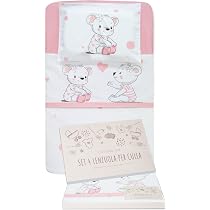 Parure De Lit Cododo Bébé GOYSILA 4 Pièces - 100% Coton Oeko-Tex - Matelas 50x83cm - Motif Ours