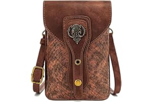 Larswon Belt Pouch Renaissance Bag Borsetta in pelle medievale Ren Fare Accessori Borsa piccola cintura a tracolla Borsa per cellulare rinascimentale