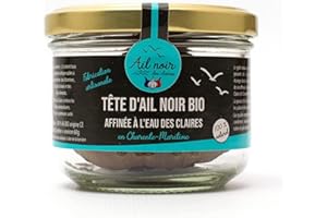 AIL NOIR DES CLAIRES Bocal de 1 Tête d'Ail Noir Fermenté BIO - Fabriqué en France - Qualité 100% Naturel et Sans conservateur - Idéal en cuisine et snack - Antioxydant puissant - Source de Vitamines et Oligo-Éléments