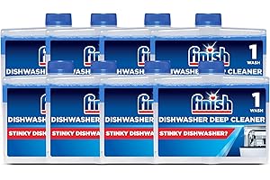 Finish, Dishwasher Cleaner, 250ml (Bulk Pack of 8, Total 2L), Removes Grease and Limescale, Fresh Smelling, Fights Odour for a Cleaner Hygienic Dishwasher Machine