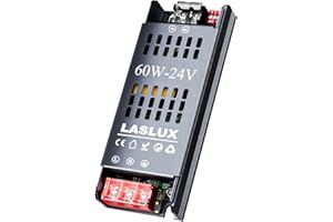 LASLUX Alimentatore Professionale per Strisce LED e Luce a Bassa Tensione, 24v 2.5A 60W, Dimmer Trasformatore Universale AC 220V a DC 24v