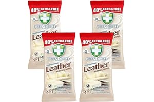 AXPOWER INSPIRATIONAL TECHNOLOGY EMPOWERING PEOPLE Green Shield Conditioned 4-in-1 Leather Surface Wipes | Fresh Scented Leather Wipes Removes Dirt & Grime with Protecting the Surface | Multi-purpose Use Gives Surfaces an Original Finish (4 Packs)