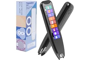 EASYMAIDI Scan Reader Pen, Portable 134 Language Translator Device, Scan Reader Pen for Voice Translator Device, Wi-Fi Wireless Reading Pen for Dyslexia, Wireless Language Translator (Black)