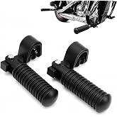 Motorcycle Foot Pegs Road Pegs for Crash Bars Clamp Footrest Bracket Engine Crash Bar Protector Motorcycle Foot Pegs (Schwarz