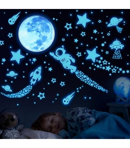 CYH 563 Pièces Etoiles Phosphorescentes Stickers Muraux, Lune