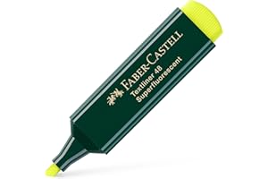 Faber-Castell 154807 - Evidenziatore 48 giallo, ricaricabile, Textliner Superfluorescente
