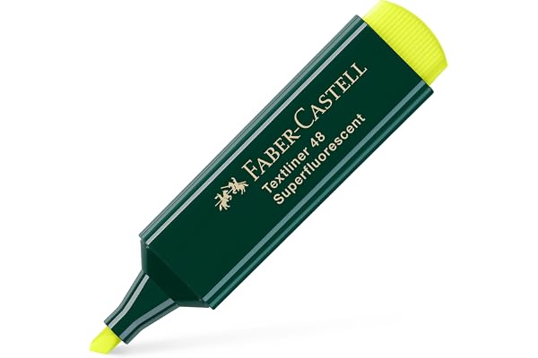 Faber-Castell 154807 - Surligneur 48 jaune, rechargeable, Textliner Superfluorescent