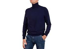 Marenza Pull à col roulé pour Homme en Cachemire à Manches Longues fabriqué en Italie