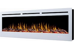 Noble Flame Paris Bianco 1830 – Camino elettrico da parete – Camino da camino – Montaggio a parete – Telecomando – Profondità di montaggio 14 cm – Varie larghezze