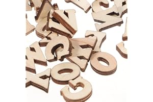 FOMIYES Letras de Madera Color Natural de 15 Mm Alfabeto de Madera ABC para Aprender Juguete Educativo de Bricolaje Decoración de La Pared de Artesanía de Bricolaje
