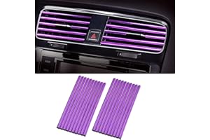 STOOKI 20 Piezas 20cm DecoracióN De Accesorios De Coche PVC Tira Decorativa Salida De Aire Para Coche Para Todas Las Salidas De Aire Rectas (PúRpura)