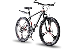 LSBIKE 24/26/27.5 Inch Mountain Bike 21 Speed Drivetrain Bike Mountain Bicycle for Adult 3/10 Spoke Wheels bicycle Men Dual Suspension Hardtail Bike Women Sport Cycling