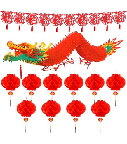 Marionetas De Dragón De Papel Chino En Palitos, Set De 4 Piezas Plegables, Decoración Para Año Nuevo Lunar Y Regalo Infantil