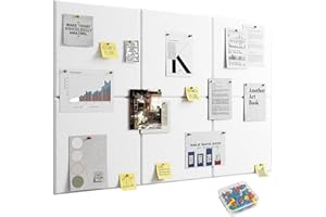 Kongming 6 piezas Corcho Pared autoadhesivo con 40 Bichos, 9 mm de grosor Tablero de Corcho para Fotos, 30 * 30cm Paneles decorativos para Pared Hogar Oficinas Escuela (blanco)