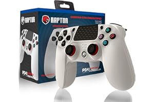 INDECA BUSINESS Mando Inalambrico Bluetooth Blanco compatible con PS4 PS3 PC Android Windows gamepad 6 ejes con vibración doble Luz LED Joystick tactil recargable compatible juegos Shooters carreras acción dualshock