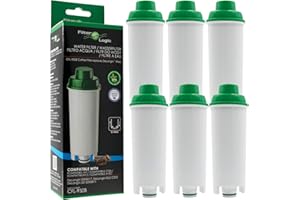 FilterLogic CFL-950B | 6x Filtre à eau compatible avec DeLonghi DLS C002, DLSC002 Cartouche filtrante pour machines à café Magnifica, Rivelia, Eletta