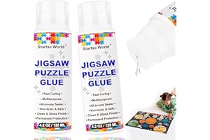 STARTSO WORLD Jigsaw Puzzle Glue 240ml.Upgraded Puzzle Glue with New Sponge Head,Puzzle Glue for 3000/4500/5000 Pieces of Puzzles.Clear Puzzles for Adults and Children.