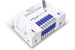 JP-JORPAY Rotuladores Pizarra blanca-Whiteboard Marker-Grosor 2,3 mm-Rotulador Borrable- Borrado en Seco-Rotulador Especial Escuelas, Hogar u Oficinas (Azul) 24 Unidades