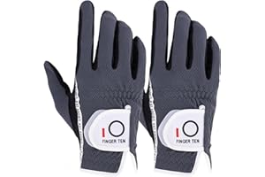 ‎FINGER TEN FINGER TEN Golfhandschuhe Herren Links Rechts Golf Handschuh Wert 1 Paar Golfhandschuh Linke Rechte Hand Handschuhe für Männer Golfer, Allwetter Mikrofaser Rain Grip