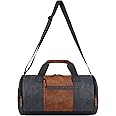 Gear Clubsport 3 9"/33L Faux Leather Large Water Resistant Duffle Bag/Travel Bag/Gym Bag for Men & Women(Navy-Tan)