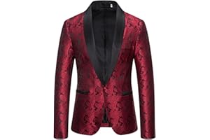 FSFA Blazer Homme à Sequins Dorés Charme Un Bouton Casual Fit Costume Manteau à Manche Longue Elegante Costume Veste Revers Slim Fit Top