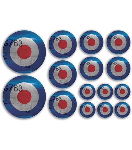 A5 Aufkleberbogen RAF Runde Vinyl-Aufkleber – Pastellfarben, Für Modellbau & Basteln