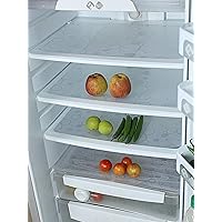 Kuber Industries Circle Design 6 Piece PVC Refrigerator Drawer Mat Set - 48 cm x 33 cm , White