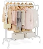 Burro Para Ropa Con Ruedas 5 Ganchos Barra Para Colgar Y Balda Inferior Para Recibidor Entrada 86x43x171 Cm Blanco 99307324