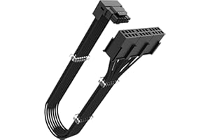 Akasa 90 Stopień 12VHPWR Kabel 12+4 Pin to 3 x 8 Pin męski na żeński, 16AWG, 30cm (Czarny), Maksymalny 600W, Kompatybilny z RTX 4090 4080 4070Ti 3090Ti Karta graficzna z Legacy PSU, AK-CBPW31-30BK