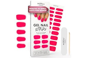 MOYOU LONDON Autocollants auto-adhésifs pour ongles en Gel Semi-durci, lampe UV/LED requise, 20 enveloppes de vernis à ongles en Gel, autocollants pour Nail Art - Pinky Promise