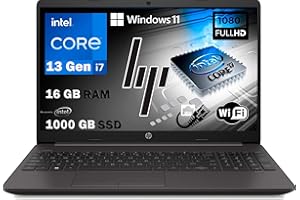 HP 250 G10, Pc portatile notebook Grey, Intel Core i7 13Th 10 Core, Ram 16Gb, SSD 1000Gb, Display 15.6" Full HD, Win 11 Pro, Open Office 2021,pronto all'uso