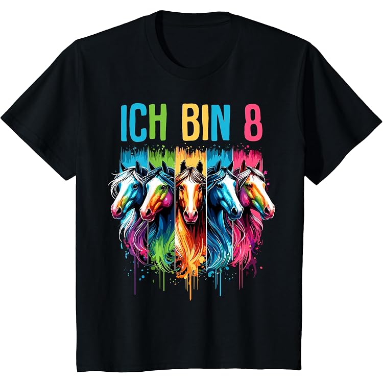 Personalisiertes Pferd-T-Shirt Für Kinder – Geburtstagsparty, Jungen & Mädchen, 100% Baumwolle