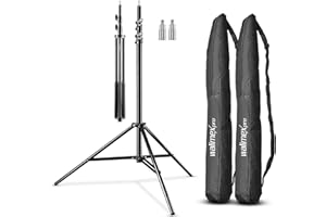 walimex Pro 2X treppiede per lampada WT-806 con ammortizzatore a molla I max. 256 cm I Treppiede per illuminazione stabile in grado di supportare fino a 6 kg