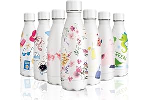 KollyKolla Gourde Isotherme Enfant, Gourde Inox 350ml, Impression 3D Gourde Isotherme Petite, Sans BPA, Gourde Reutilisable, Bouteille Isotherme pour Enfant, Adultes, Sport, Bureau