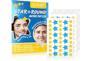 LARFRAECY Pimple Patches 156Pcs Parches de Acné,Patch de Espinilla de Lindos+Estrellas,Transpirable Parches Absorbentes Parches de Acné para el Tratamiento del Acné Facial (Azul,Amarillo)