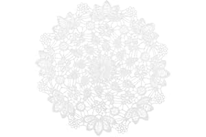 BREMOROU Koronkowe serwetki na stoły, szydełkowane, ręcznie wykonane, koronkowe podstawki, okrągłe koronki, podkładka, rustykalne serwetki stołowe, dekoracje do kuchni, jadalni, na imprezę, komody, łapacz snów