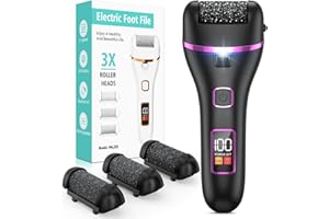 PALATALA Pedicure Elettrico, Calli Piedi Rimozione Rimuovi Talloni Screpolati, Pelle Morta, Calli, 2 Velocità, 3 Rulli Diversi Raspa Piedi Professionale Elettrica Lima per Piedi Duroni