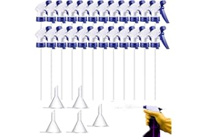 LDBKLGHJ Testina di spruzzo a grilletto - Set da 24 con 5 mini imbuti - Compatibile con bottiglie standard 28/400 - Ideale per pulizia domestica e ufficio
