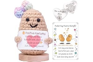 Mwmoeen Pocket Hug Positive Potato, Creative Knitting Wool, Positive Potatoes, Hug Little Lucky Talisman (Silver), nspiration Gift, Exam Gift