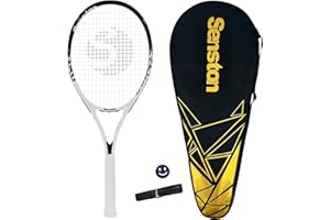 Senston Raqueta de Tenis Moldura de Una Pieza,Unisex,Incluido Bolsa de Tenis/1 Grip/1 Amortiguadores