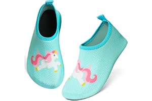 TMEOG Chaussure Aquatique Enfant Chaussure de Plage Fille Garçon Chaussure Eau Piscine Antidérapante, Chaussures pieds nus Chaussure de Mer Natation Surf 22-33EU