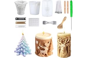 HUIKUANGEU Moules à Bougie en Silicone,Moule Bougie,Moule Silicone Bougie,Kit pour Faire des Bougies,Bricolage Ornements Artisanaux Moules de Bougie