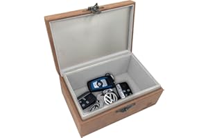 KeyCradle Faraday Box | Faraday Box For Car Keys XXL Size 20 x 13 x 9 cm | Car Key Signal Blocker Box | Key Signal Blocker for Car Keys & Mobile Phone | Keyless Car Storage Box | Faraday Cage - Brown