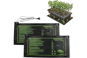 SKJJL 2 Stück Heizmatte Pflanzen, Heizmatte Terrarium Für Anzucht Gewächshaus, 27,5W Zimmergewächshaus Wärmeplatte Wärmematte Für Sämling Germination Und Haustier 20x10 Zoll