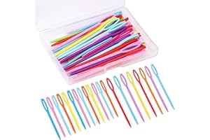 Benlay 50 Stück Kunststoff-Nähnadeln (7 cm / 9 cm), Kunststoff-Nadeln für Garn und Handwerk, Garnnadeln mit großer Öse, Sticknadeln zum Selbermachen, Nähen, Kunsthandwerk
