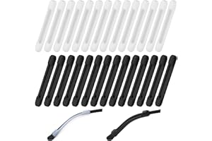 RUMGUG 14 par silikonowych nakładek na okulary, antypoślizgowe uchwyty na okulary, haczyki do uszu kompatybilne z wymiennymi zausznikami i okularami ochronnymi miękkimi osłonami na skronie, Czarny Biały, M