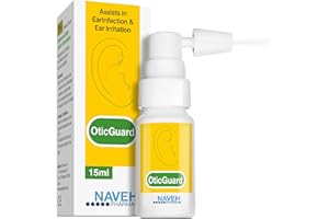 NAVEH PHARMA® Otic Guard Natural Ear Spray 3 in 1 Herbal-Oil Blend for Ear Infections & Pain, Itchy Ears Ear Wax Removal Kit Softener for Clogged Ear Relief and Swimmer’s Ear (15 ml)