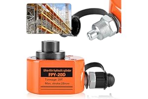 Bonvoisin Hydraulic Cylinder 10T-100T Optional Three Section Cylinder Ram 26-69mm Total Stroke Optional Low Profile Hydraulic Lifting Jack for Machinery/Shipbuilding/Engineering (DFPY-20T)