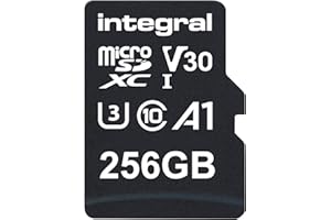 Integral 256GB microSD Card Premium Alta Velocidad Tarjeta de Memoria Vídeo 4K - Hasta 100MB/s lectura y 50MB/s escritura, UHS-I, U3, Clase 10, A1 Rendimiento para app - smartphones, tabletas, drones